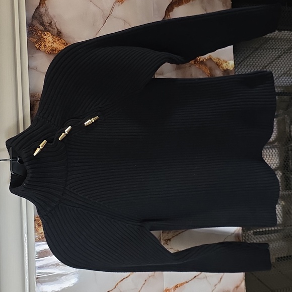 Ralph Lauren Black Turtleneck Sweater with Gold Accents - Picture 1 of 5